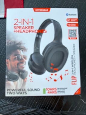 Flip 2-in-1 Wireless Over-Ear Headphones - Black